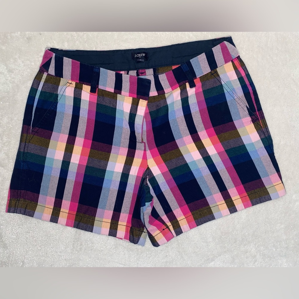 J. Crew Multi Color Plaid Shorts Size 6